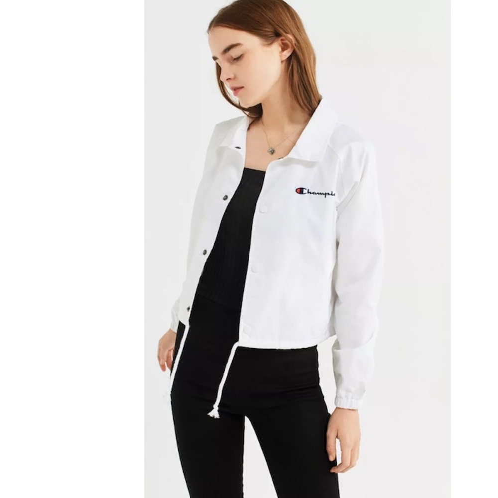 Champion Cropped Coach Throwback Windbreaker Jack… - image 5